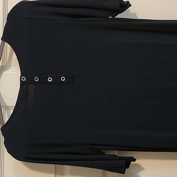 Jones and Co. Navy Half Sleeve Dress - Picture 5 of 6